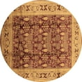 thumbnail image 1 of Ahgly Company Indoor Round Oriental Brown Traditional Area Rugs, 3' Round, 1 of 4