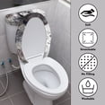 thumbnail image 4 of HELLHERO Stretch Toilet Lid Covers & Machine Washable Fits All Toilet Shapes Elastic Edge with Set of 2 Bathroom Toilet Cozy Set Ink Painting Texture, 4 of 6