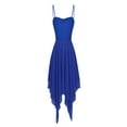 thumbnail image 4 of Aislor Lyrical Women Modern Contemporary Dance Costume Ballet Leotard Spaghetti Straps Maxi Dress Blue L, 4 of 7