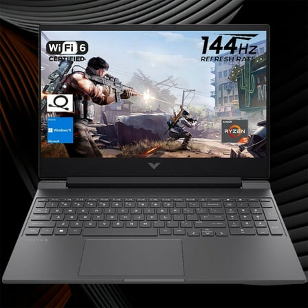 HP Victus Gaming Laptop, 15.6" FHD 144Hz, AMD Ryzen 5 7535HS, Radeon RX 6550M (Beats Nvidia GeForce RTX 3050), 64GB RAM 1TB SSD, Backlit Keyboard, Wi-Fi 6, Bluetooth, Windows 11 Home, Mica Silver