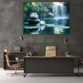 thumbnail image 6 of Mudket Framed Canvas Wall Art Zen White Balancing Stones Bamboo Waterfall Pond Prints Wall Decor Print Ready to Hang for Bathroom Bedroom Office Calming Wall Art - 12"L x 8"W, 6 of 10