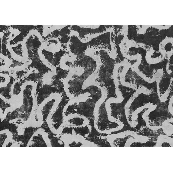 Ahgly Company Indoor Rectangle Abstract Gray Modern Area Rugs, 5' x 8'