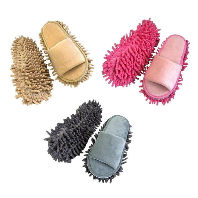 3 Pares de Pantuflas de Trapeador de Microfibra Suave para Hombres Y Mujeres Que Limpian El Baño Y La Oficina