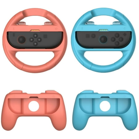Racing Wheel & 2-Pack Grips Set for Switch 2/Switch/OLED Joy-Con – Ergonomic, Non-Slip, Quick Install – Compatible with Kart & All Joy-Con Games