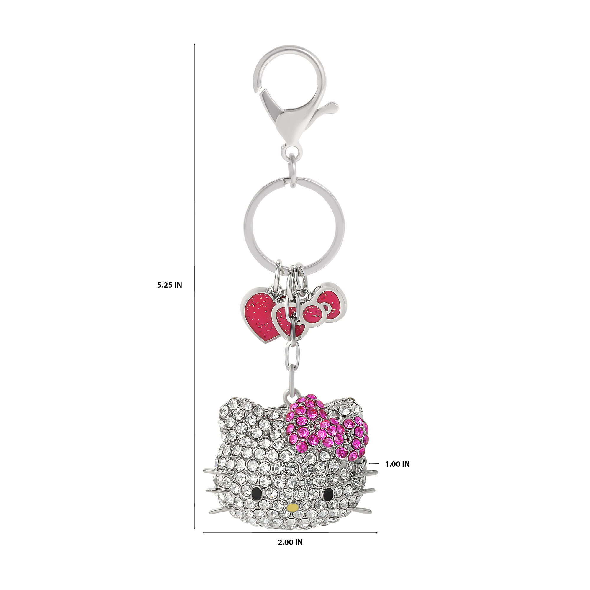 Hello Kitty Crystal Cluster Pavé Bag Charm Keychain – Officially Licensed Sanrio