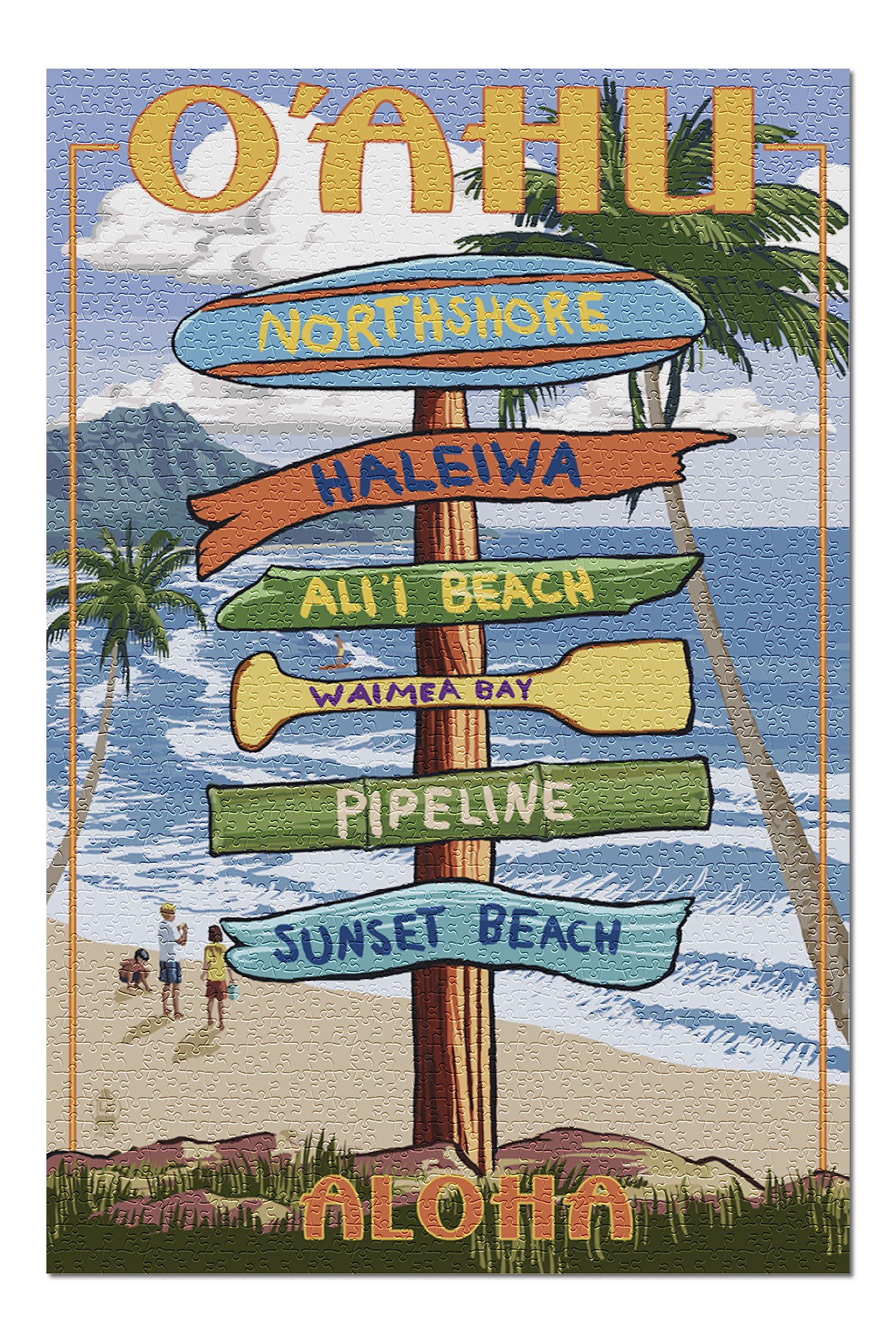 Northshore, Oahu, Hawaii Destinations Sign (20x30 Premium 1000 Piece