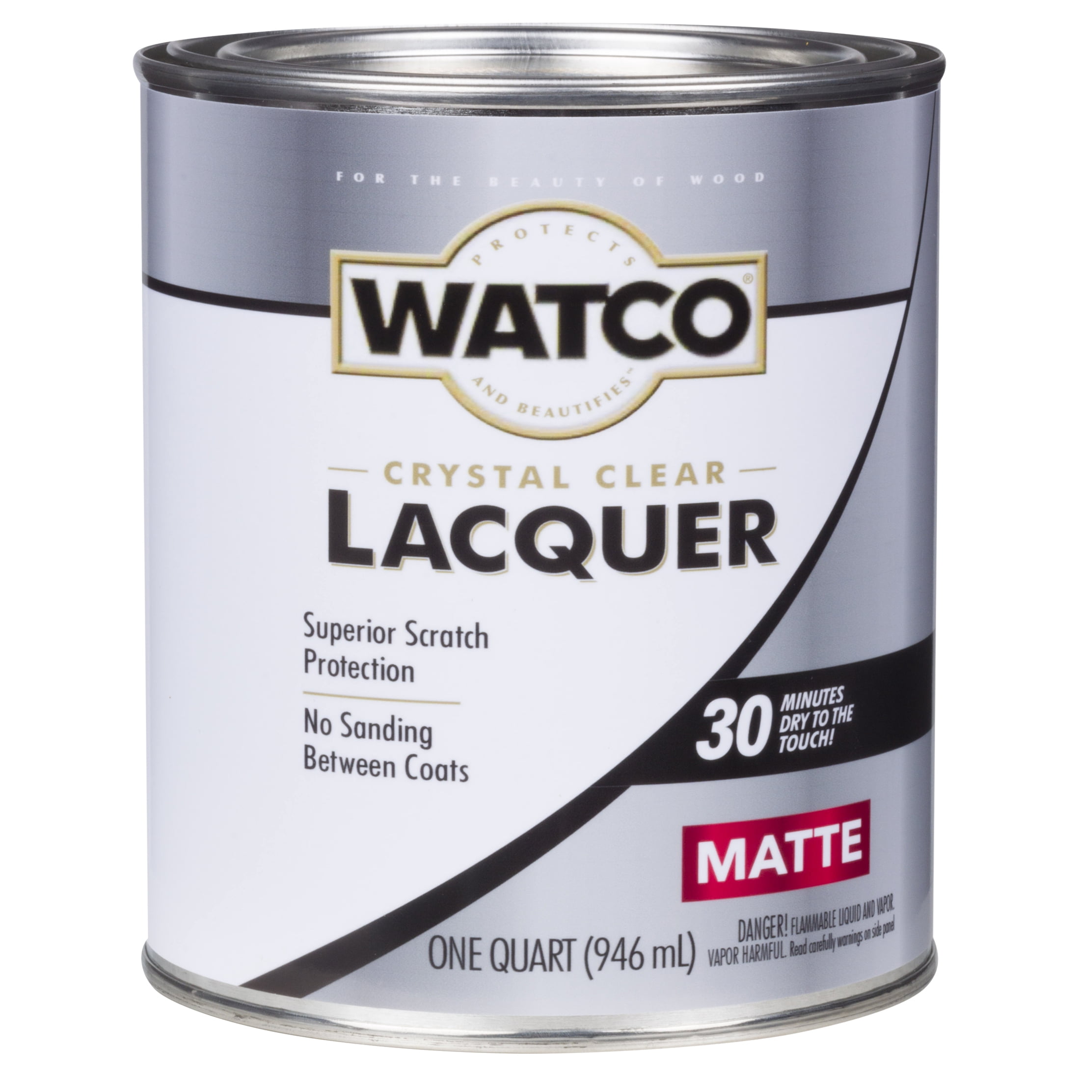 6 Pack, Clear, Watco Lacquer Wood Finish Matte - 321533, Quart