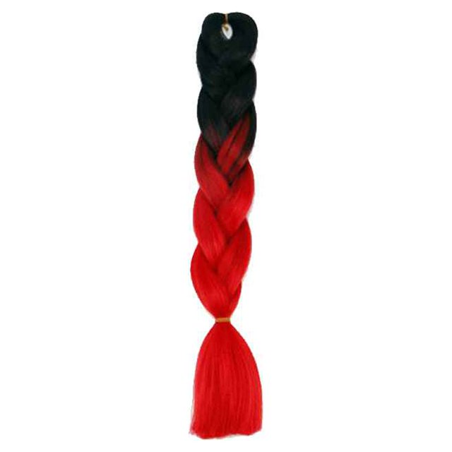 Extensiones de Pelo Sintético Seitruly Trenzado Color Gradiente Largo 60cm