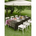 thumbnail image 3 of Outdoor Tablecloth with Umbrella Hole and Zipper, Pink Forest Rectangle Table Cloth 54x80 Inch Waterproof Tablecloth, Vintage Foggy Woods Tree Picnic Table Cover for Patio Camping, 3 of 7