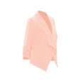 thumbnail image 3 of Moa Collection Women's Casual Fitted Blazer Draped Open Front with Ruched 3/4 Sleeves (S-3XL), 3 of 5