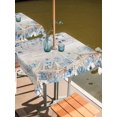 thumbnail image 2 of Outdoor Tablecloths with Umbrella Hole & Zipper, Blue Beige Coastal 60x60 Inch Square Tablecloths, Beach Starfish Summer Eucalyptus Vintage Waterproof Table Cloth, Patio/Pool/Picnic Table Covers, 2 of 8