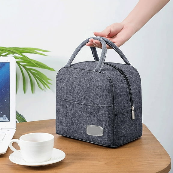 Aminojy Reusable Thermal Lunch Bag - BPA-Free PEVA Liner, Leakproof Cooler Sack with Transparent Phone Pocket, Ideal for Office & Outdoor Activities Insulated Lunch Tote