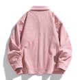 thumbnail image 3 of Maoxin Mens Jackets Men's Solid Color Casual Loose Fitting Long Sleeved Hooded Jacket Long Sleeve Hoodless Casual Outwear Jackets Pink M, 3 of 6