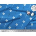 thumbnail image 3 of Soimoi Blue Rayon Fabric Polka Dot & Leaves Print Fabric by The Yard 42 Inch Wide, 3 of 3