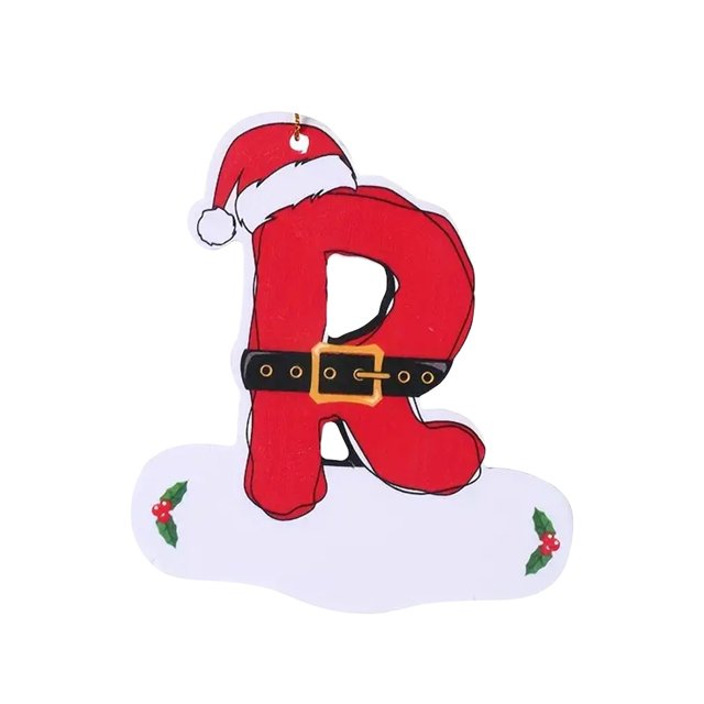 Xihbxyly Adornos Navideños con Letras, Colgante de Madera con 26 Letras Del Alfabeto, Adornos Rojos para Árbol de Navidad, Decoración Festiva para El Hogar o La Oficina, Regalo Personalizado para Las