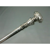 NAUTICALMARTUS Designer Noble Luxury Silver Brass Knob Head Handle Vintage Style Stainless Steel Walking Stick Hiking Stick Cane Gift