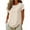 Beige, variant on Womens Short Sleeve Shirts Color Block Lace Neck Tops Casual Summer T Shirt Pink,M