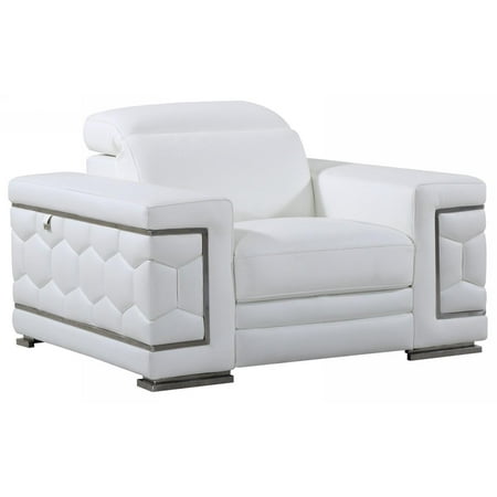 Calligaris Italian Furniture - Global Furniture 692 Contemporary White Genuine Italian Leather Armchair