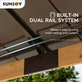 thumbnail image 6 of SUNJOY Hardtop Gazebo 9 x 9 ft. Cedar Framed Wood Gazebo with Brown Steel & Polycarbonate Pyramid Hip Roof and Ceiling Hook for Garden, Backyard Shade, Brown Roof + Natural Wood Frame, 6 of 11