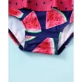 thumbnail image 6 of KIMI BEAR Newborn Baby Girls One-piece Swimsuits 3-6 Months Summer Bathing Suits Off the Shoulder Sleeveless Halter Bow Watermelon Beach Wear Holiday Rash Guard with Headband 2pcs Pink, 6 of 7