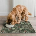 thumbnail image 2 of Boho Retro Floral Pet Feeding Mat-Absorbent Pet Placemat for Food and Water Bowl, with Waterproof Rubber Backing, Quick Dry Water Dispenser Mat for Dog and Cat (16"x24"), 2 of 7