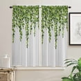 thumbnail image 3 of Wood Grain Spring Vine Man Plant Leaves Curtain Home Decoration Living Room Short Curtains Window Treatments For Kitchen Bedroom, 3 of 6