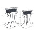thumbnail image 6 of SAFAVIEH Hendrick Solid Outdoor Patio Planters, Black Rust, Set of 2, 6 of 8