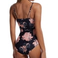thumbnail image 4 of Traje de baño de una pieza para mujer Costuras de malla Ropa de baño de moda Ligero Transpirable Elástico Lavable a máquina Traje de baño Patrón de flores M, 4 of 6