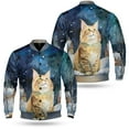 thumbnail image 3 of Hello Winter Maine Coon Welcome Snowy Night Watercolor Vintage All Over Print 3D Baseball Jacket Cat Lover Kitten Owner Gifts Bomber Jacket Softball - 01011, 3 of 6