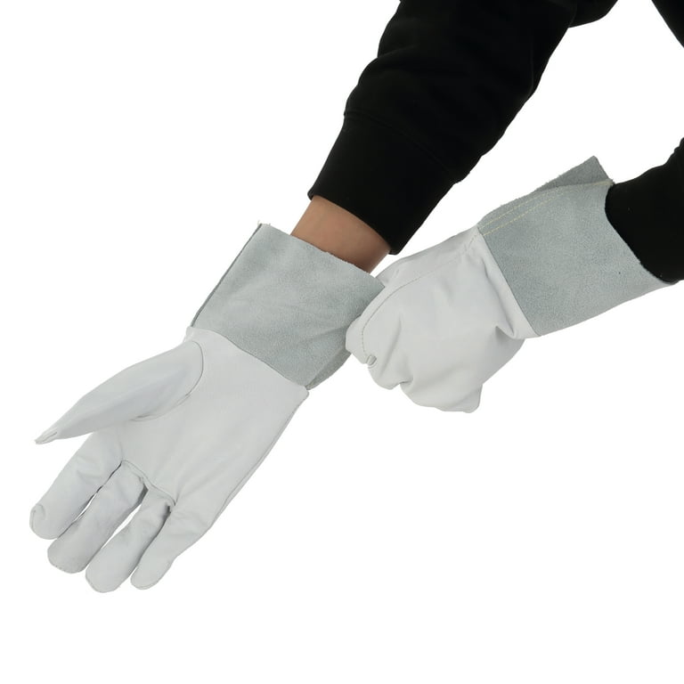 Hyper Tough 12 Inch MIG Welding Gloves Goatskin Leather Cuff