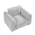thumbnail image 3 of Oversized Accent Chair, Extra-Deep-Seat Upholstered Single Sofa Chair, Foam-Filled Daddy Chair, Comfy Fabric Armchair with Metal Leg for Bedroom Living Room Apartment, Gray, 3 of 7