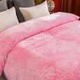 thumbnail image 5 of DBOZE King Size 12 lb Heavyweight Plush Blanket – Ultra Soft Thick Microfiber Fleece Throw for Winter, Solid Pink Color, 5 of 9