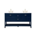thumbnail image 3 of Elegant Decor Theo 60" Steel and Solid Wood Single Bathroom Vanity in Blue, 3 of 8