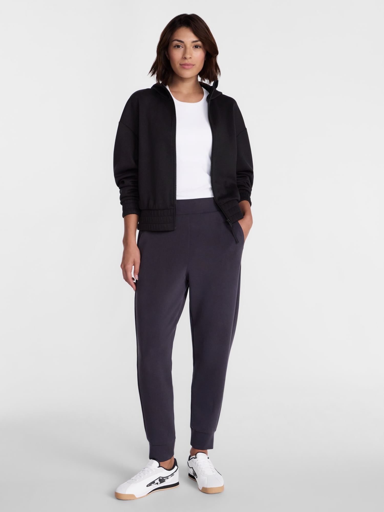 Avia Women's and Women's Plus ScubaKnit Joggers, Short Length, Size XS-4X