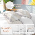 thumbnail image 3 of Gray Beige Stripe Bedding 3 Piece Duvet Cover Set Queen Size, Modern Art Horizontal Striped Soft Microfiber Comforter Cover with Zipper Closure & Pillowcases, Wrinkle & FadeResistant Quilt Cover, 3 of 9