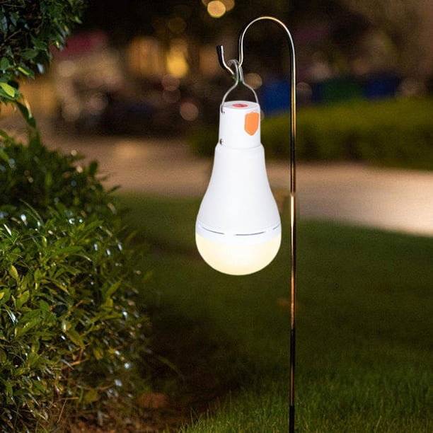 Bombilla solar LED para camping, lámpara de 7 W con gancho para colgar, luz de emergencia portátil para patio, pesca, campamento, tienda de campaña,