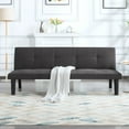 thumbnail image 4 of BSHTI 68.9”Futon Sofa Bed,Backrest has 3 Adjustable Positions,Twin Size Armless Convertible Sofas,Perfect for Small Spaces Faux Suede Dark Gray, 4 of 15