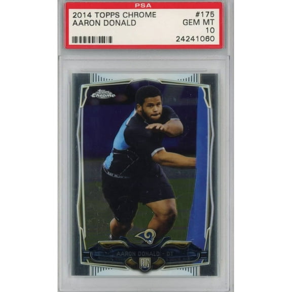 Graded 2014 Topps Chrome Aaron Donald #175 Rookie RC Football Card PSA 10 Gem Mint