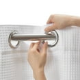 thumbnail image 4 of No Hook Required Waffle Weave Shower Curtain with Snap-in Fabric Liner, Hotel Quality, White -71" x 74", 4 of 7
