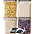 thumbnail image 2 of 4 Packs de Recipientes Grandes para Almacenamiento de Alimentos 5.2 L / 175 Oz, Botes Herméticos de Plástico sin BPA para Harina, Azúcar, Suministros de Repostería, Arroz con Tapas, Vienen con, 2 of 9