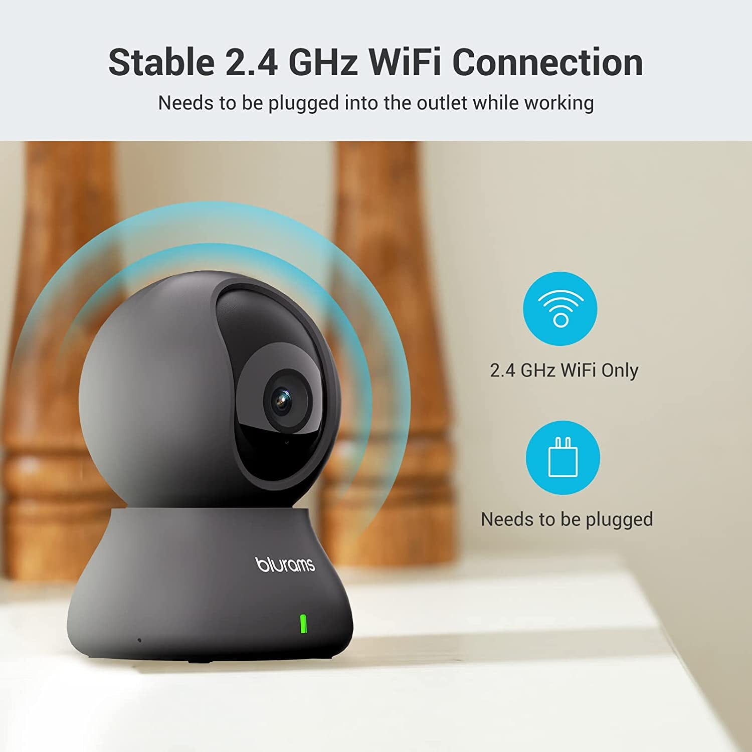 Security Camera 2k, Blurams Indoor Pet Monitor Dog Camera 360-degree, Baby Monitor Camera, Home Security Motion Tracking with 2-Way Audio, Night Vision, Works with Google Assistant and Alexa