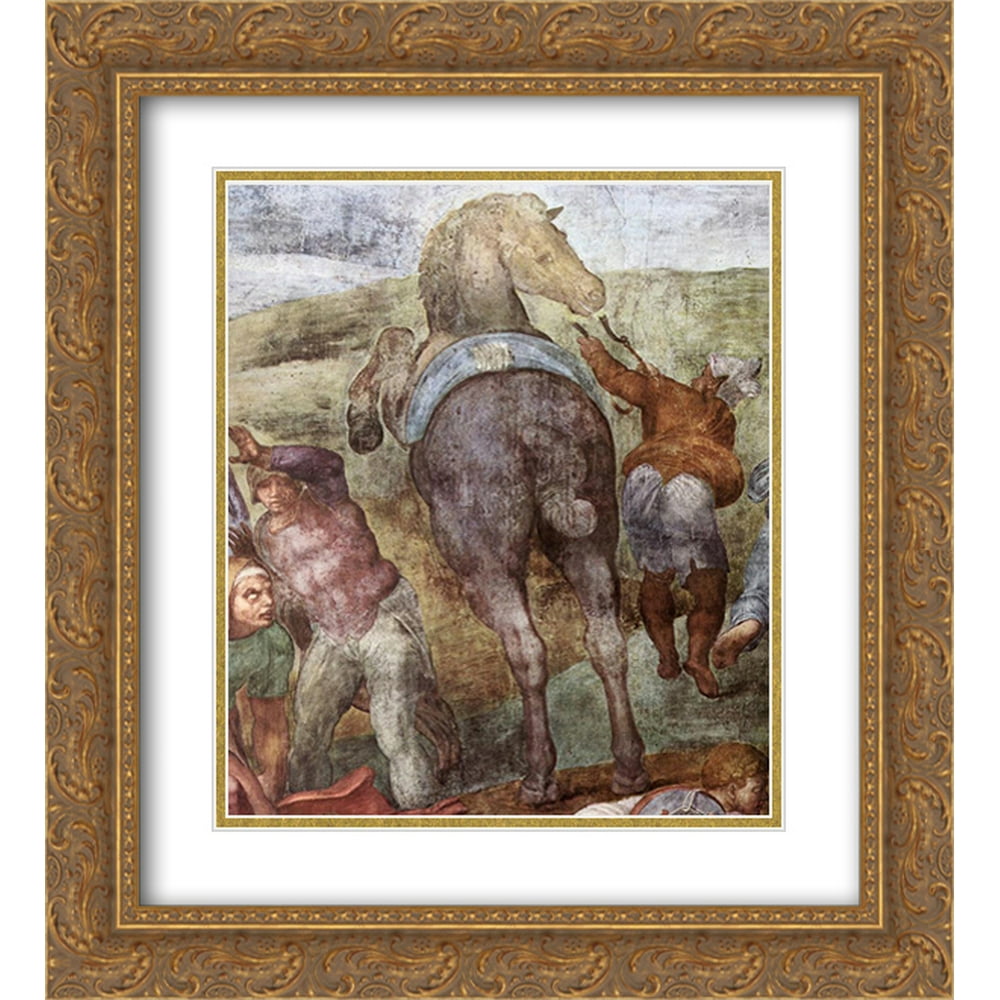 Michelangelo 2x Matted 20x24 Gold Ornate Framed Art Print The