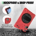 thumbnail image 3 of Dteck Galaxy Tab A 8.0 Case 2019 T290 T295(without S Pen),[Rotating Hand Strap] Three Layer Rugged Shockproof Kids Friendly Case with Kickstand and Shoulder Strap, Red, 3 of 9
