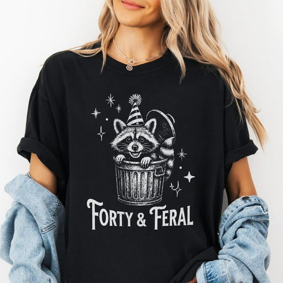 40Th Birthday Shirt, Funny Forty & Feral T-Shirt, 1985 Birthday Gift For Her, 40 Milestone Bday Best Friend Gift For Women Unisex S-5XL Hot Trending Shirt, Vintage Birthday Gift