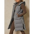 thumbnail image 4 of Fall Winter Women Stand Collar Solid Color Sleeveless Casual Hooded Vest Coat, 4 of 4