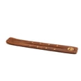 thumbnail image 4 of Wooden Incense Holder for Sticks with Inlays of Brass PEACE SIGN 10 inches Long, 4 of 6