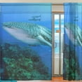 thumbnail image 2 of GZHJMY Ocean Shark Whale Sheer Window Curtain Panel Drape 55x84 Inch for Living Room Bedroom Kids Room 2 Piece Home Decor, 2 of 4