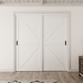 thumbnail image 2 of 72" x 80" No assembled Request 80-Inch Space-Saving K-Type Sliding Closet Door - Wood Grain Door Panel, Includes Complete Hardware Set, 2 of 7