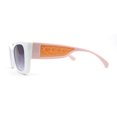 thumbnail image 3 of Womens Squared Gothic Cat Eye Mod Plastic Sunglasses White Pink Smoke, 3 of 4