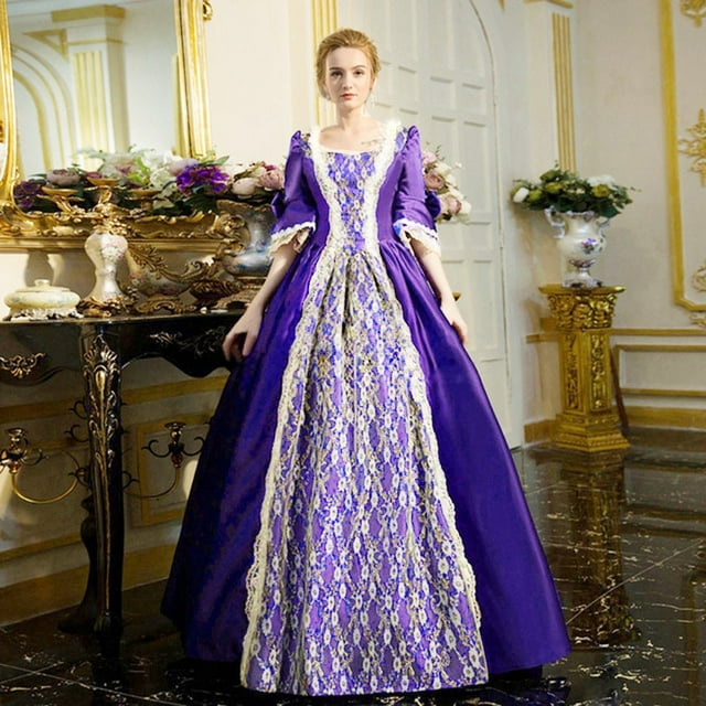 UPPADA Costumes Gothiques pour Femmes Robes Victoriennes à Manches Longues Robe Corset Grande Taille Robe Maxi Fluide Robe de Fête Robe Cocktail Robe de Mascarade à Lacets Jolies Robes de Bal Soldes de Liquidation